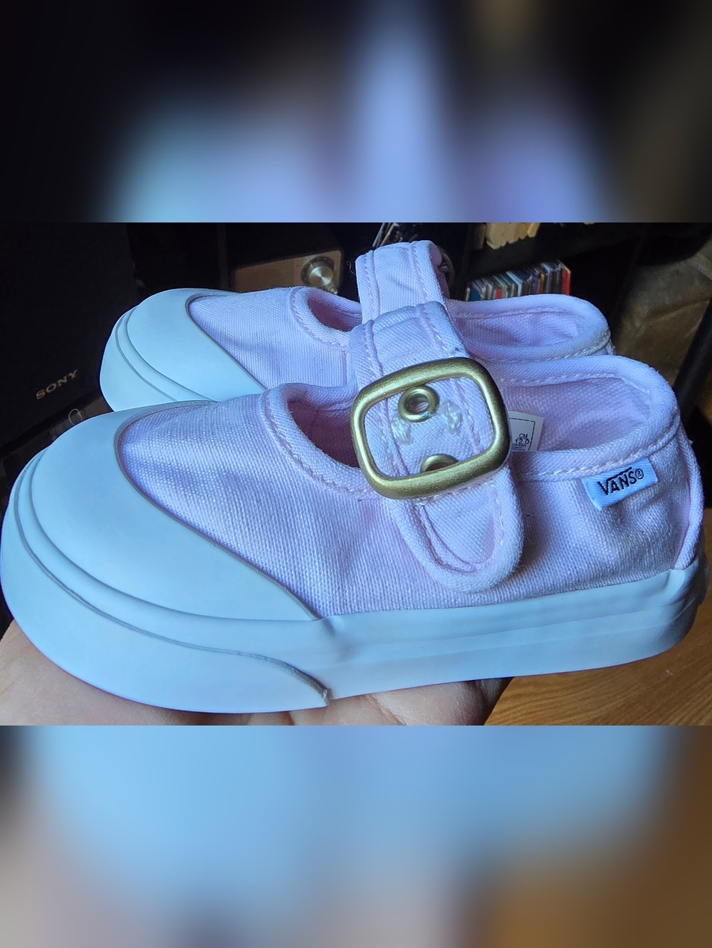 Sz 6 Toddler Girl's VANS MARY JANE Pink Adjustable Strap